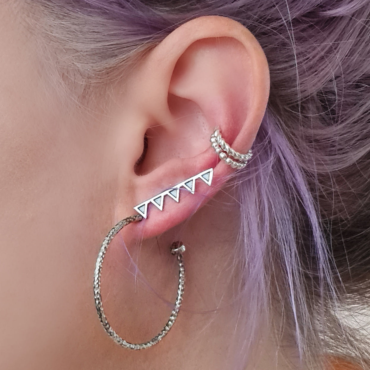 Sterling Silver Bunting Ear Climbers