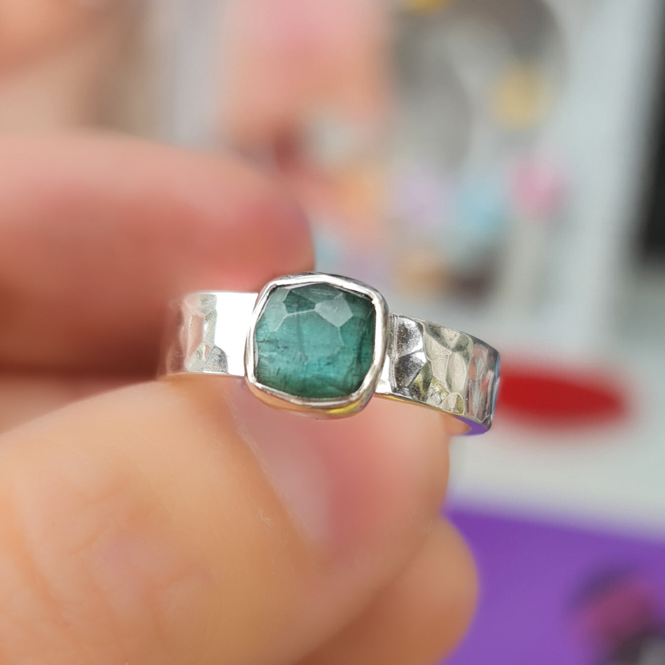Chunky Freeform Tourmaline Stacking Ring
