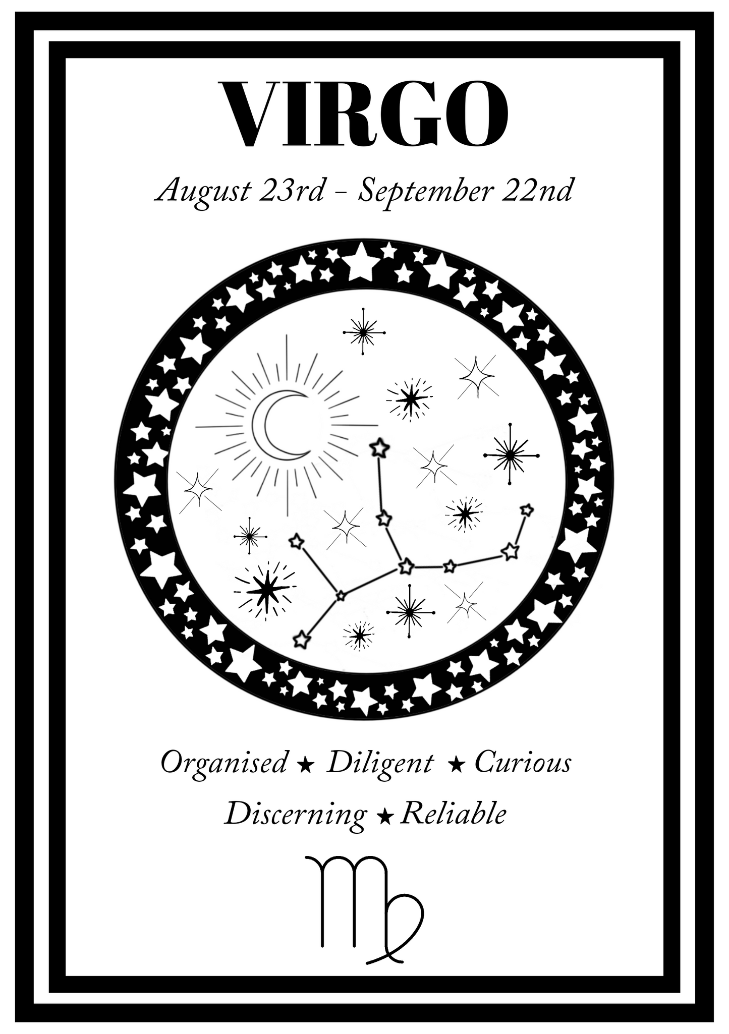 Zodiac Constellation Gold Foiled Greetings Card