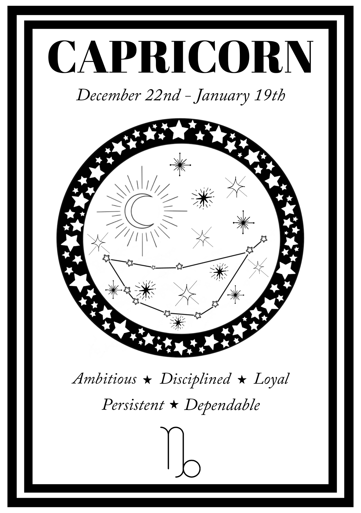 Zodiac Constellation Gold Foiled Greetings Card