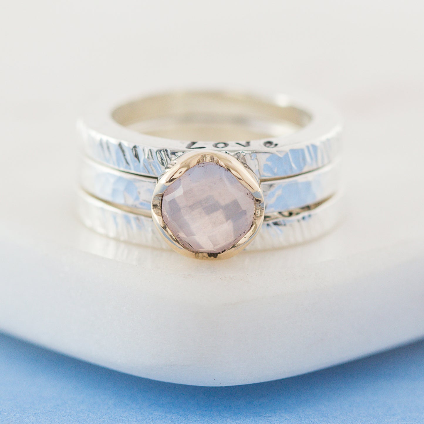 Personalised Disco Queen Gemstone Stacking Ring