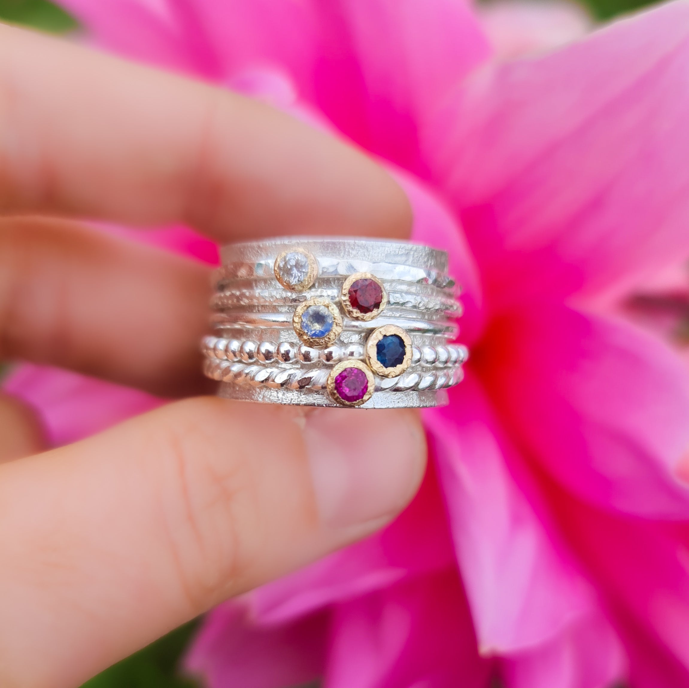 Disco Birthstone Spinner Ring