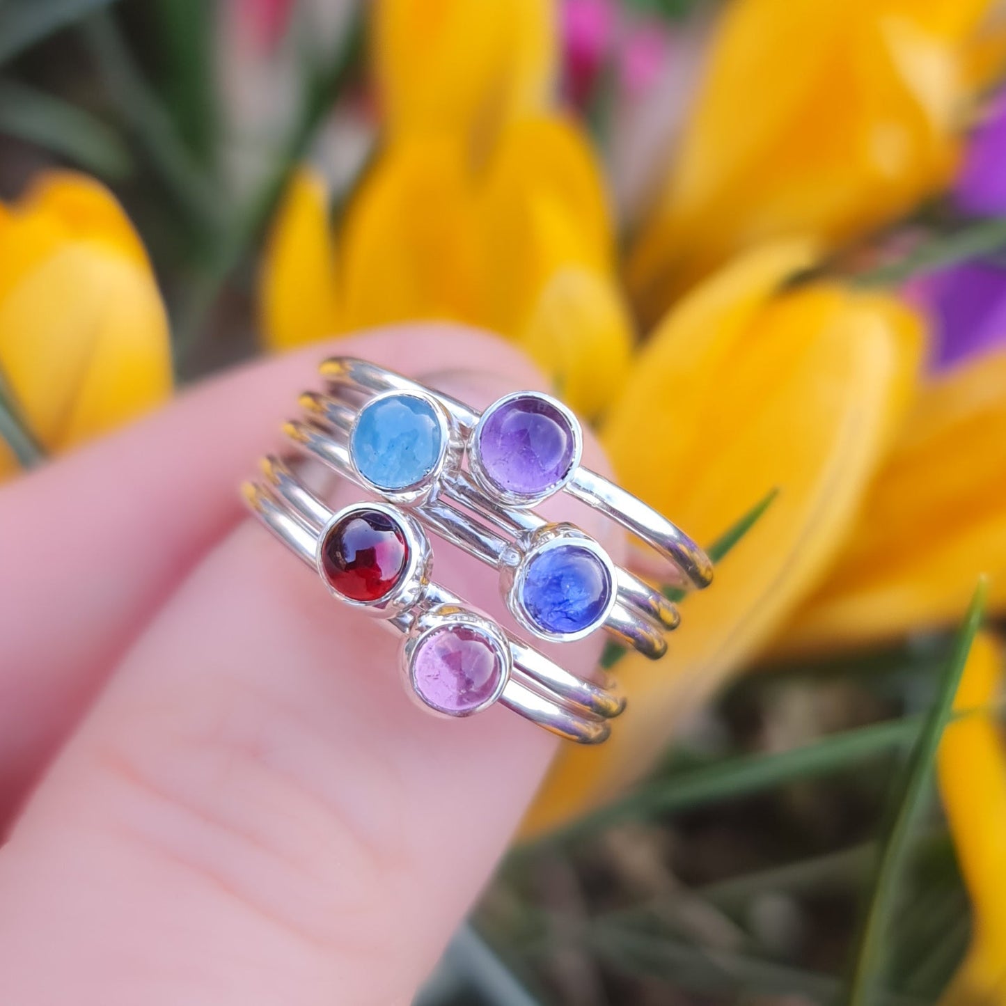 Personalised Birthstone Stacking Ring