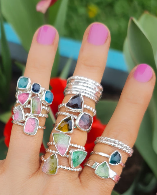 Tourmaline stacking ring