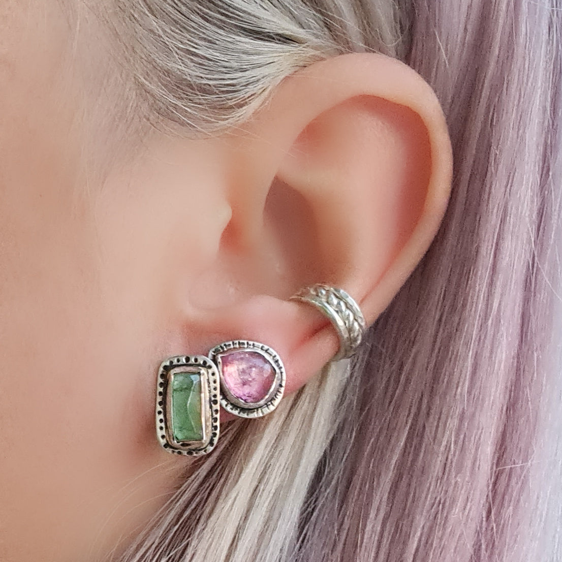 Tourmaline Missmatched studs