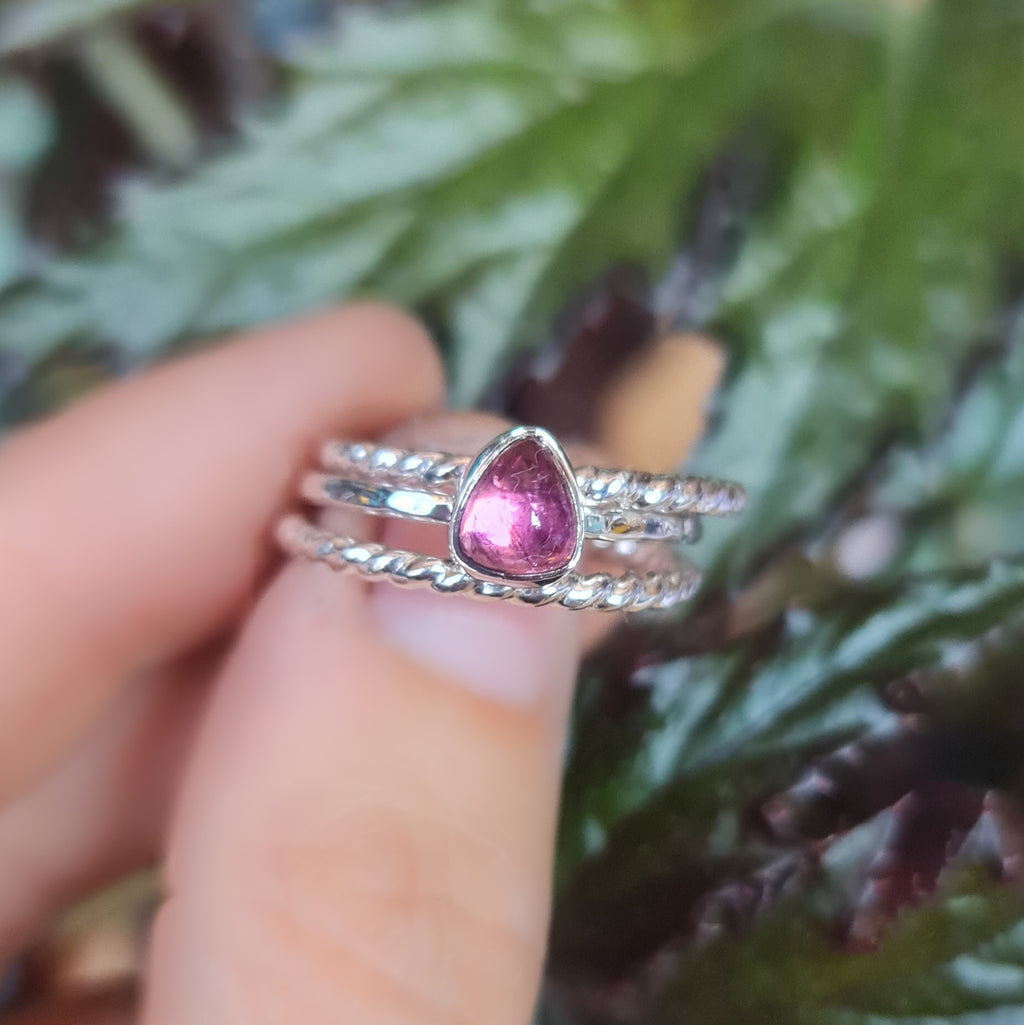 Slim Freeform Tourmaline Stacking Ring