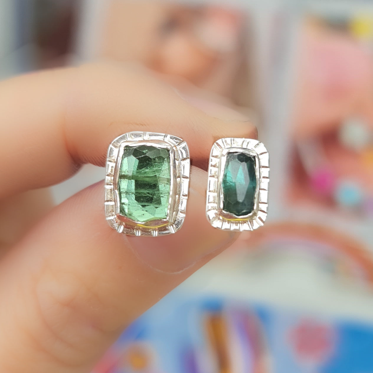 Tourmaline Missmatched studs