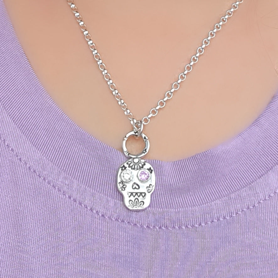 Sugar Skull Gemstone Pendant