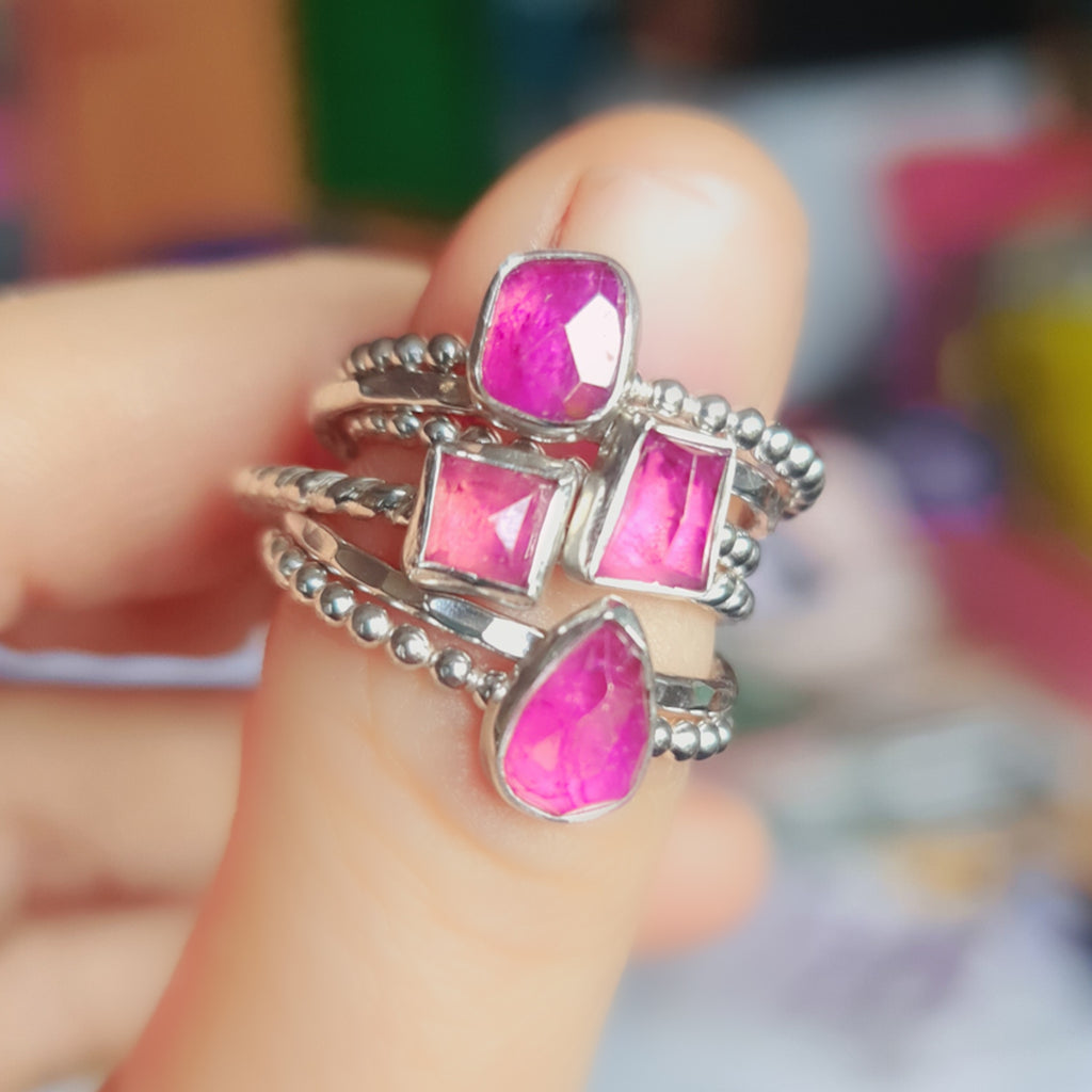 Slim Freeform Tourmaline Stacking Ring