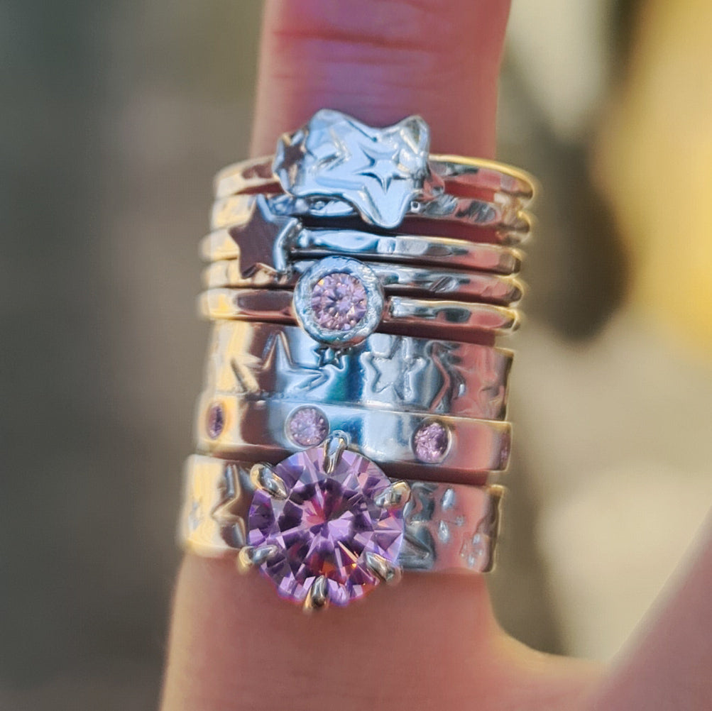 Stardust Solitaire | Sterling Silver Gemstone Ring
