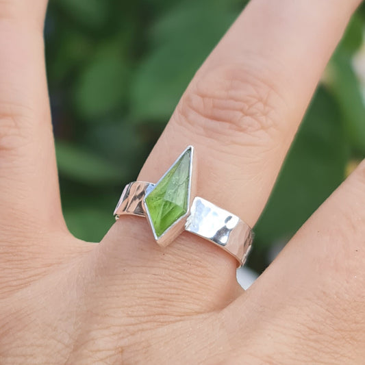 Chunky Freeform Peridot Stacking Ring