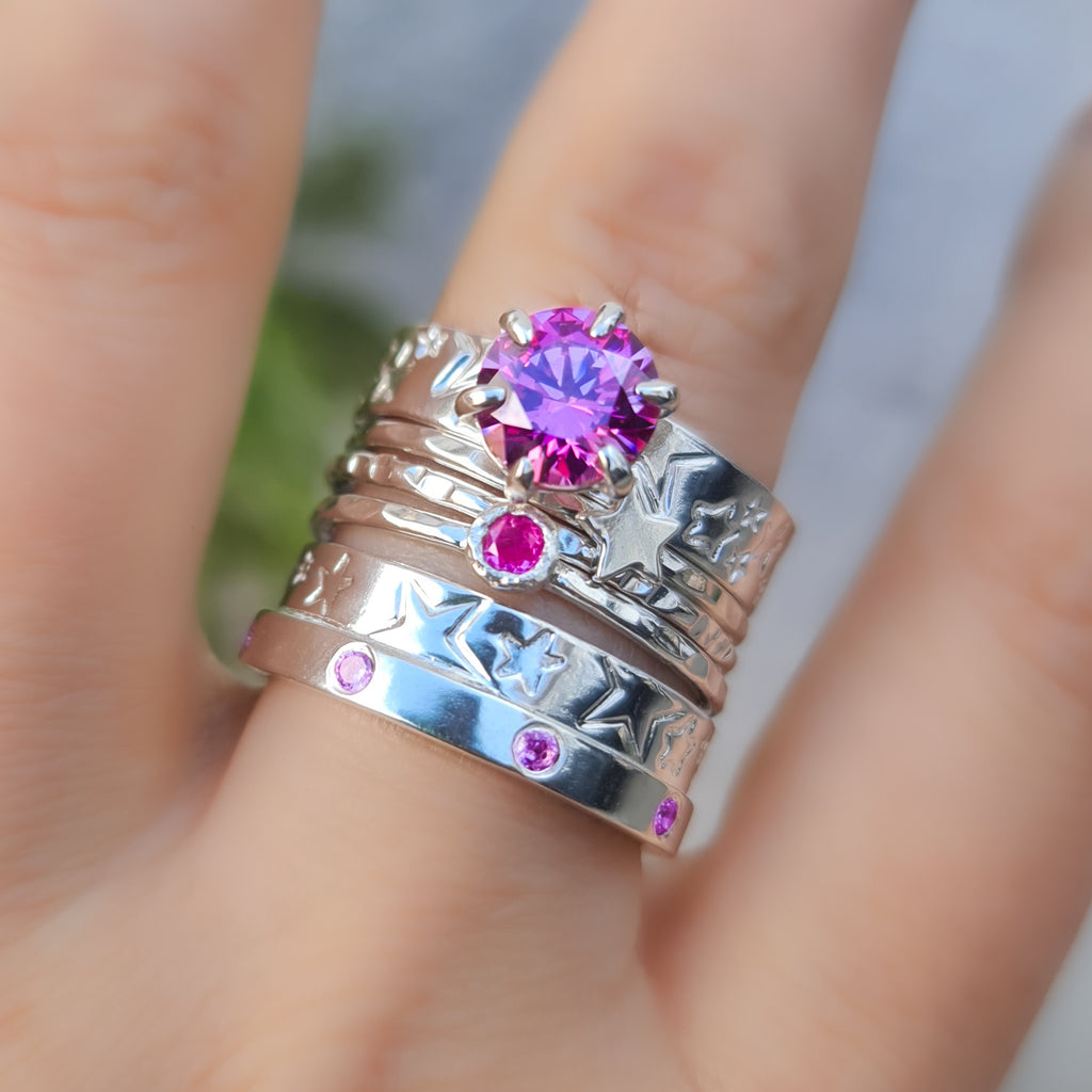 Stardust Solitaire | Sterling Silver Gemstone Ring