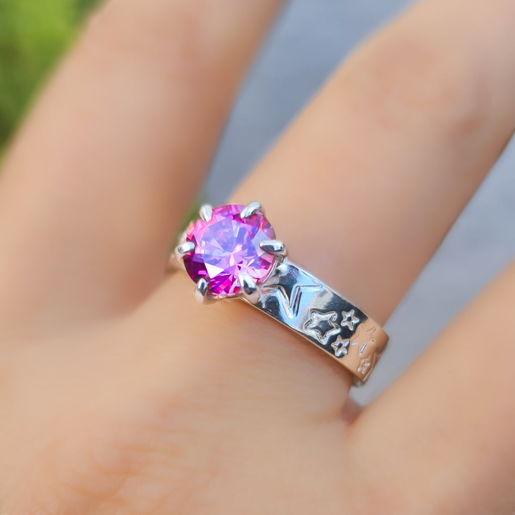 Stardust Solitaire | Sterling Silver Gemstone Ring