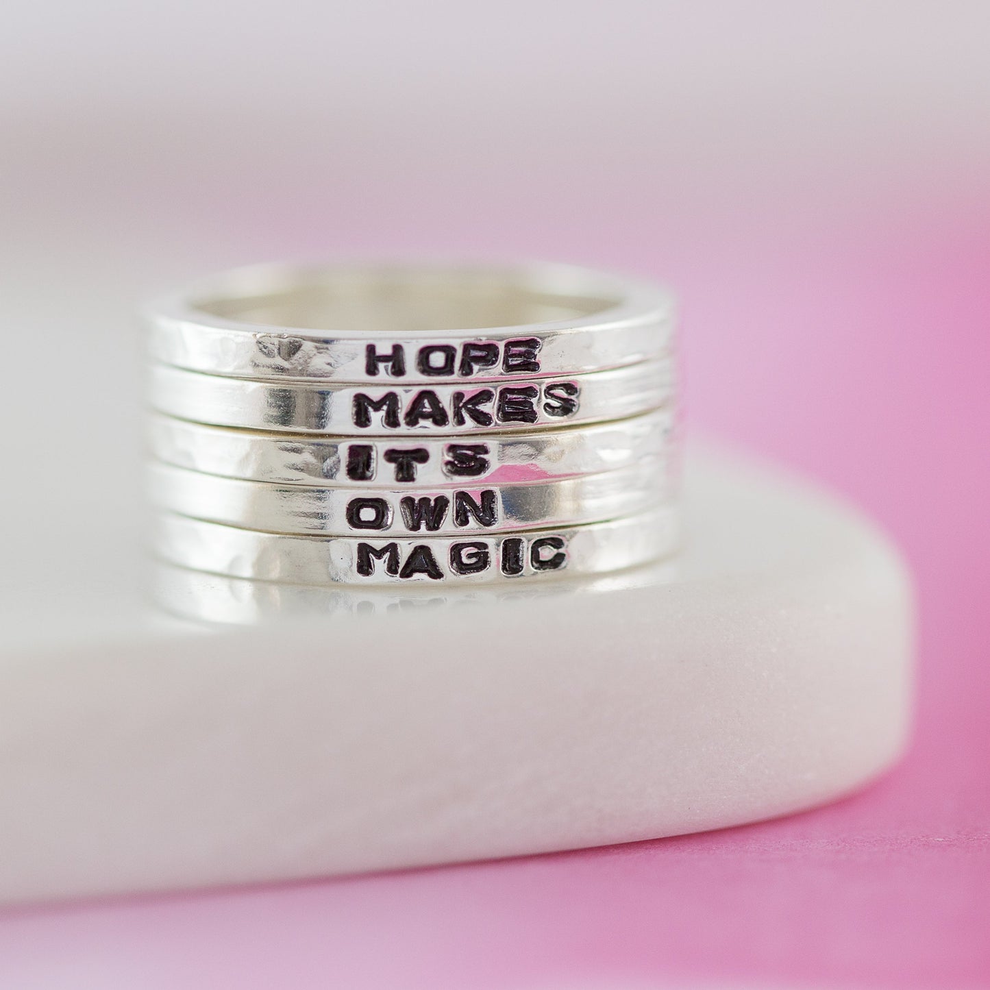 Personalised Mini Sterling Silver Stacking Rings