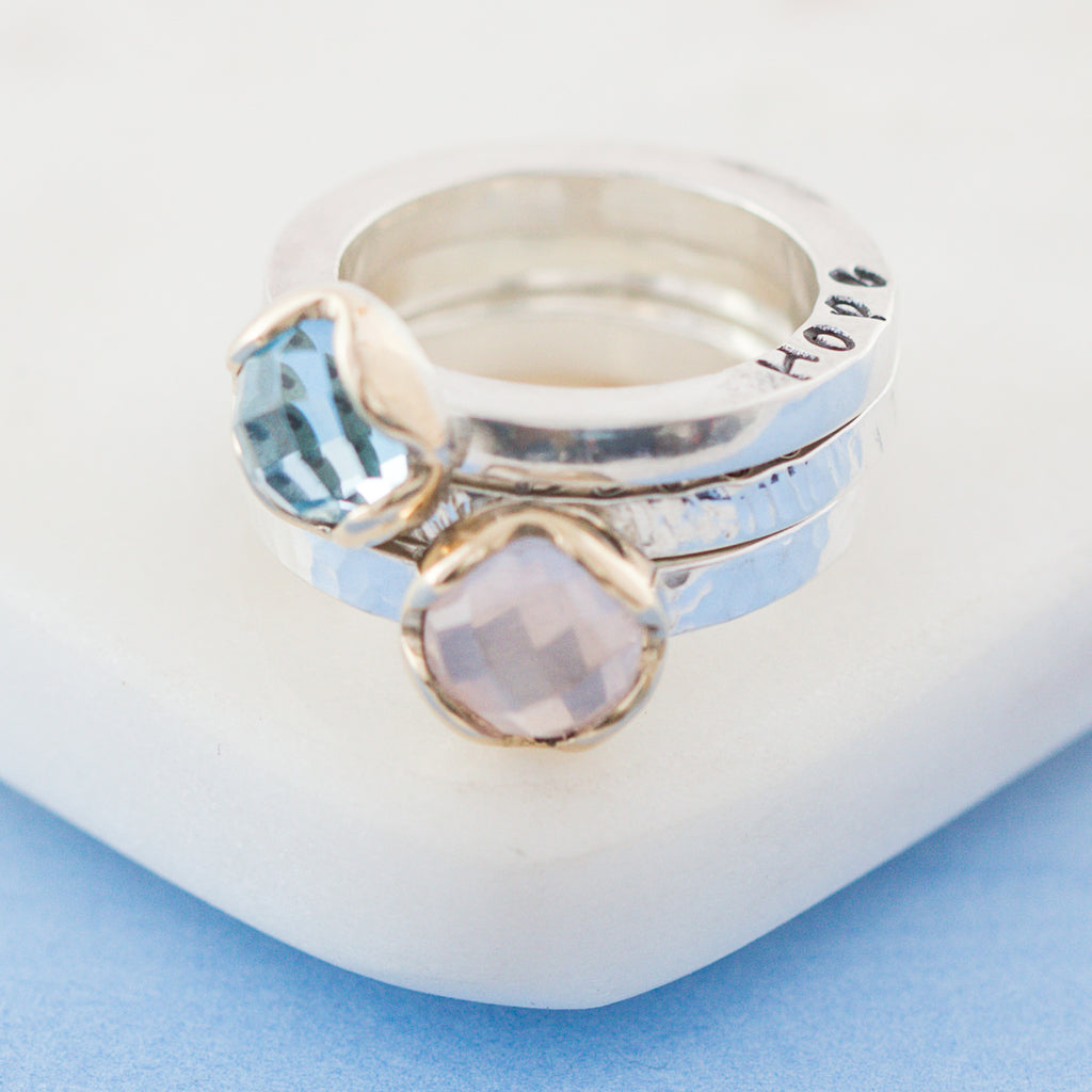 Personalised Disco Queen Gemstone Stacking Ring