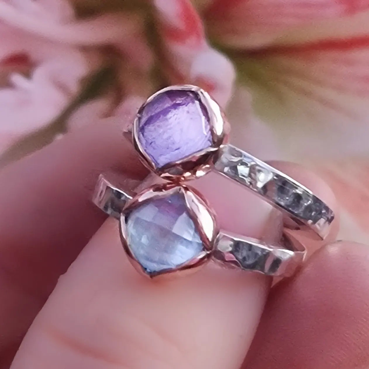 Personalised Disco Queen Gemstone Stacking Ring