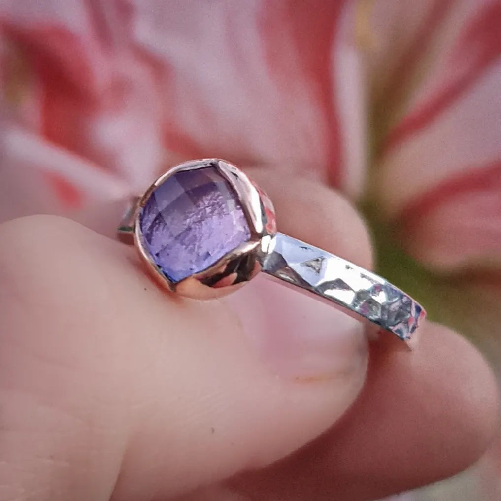 Personalised Disco Queen Gemstone Stacking Ring