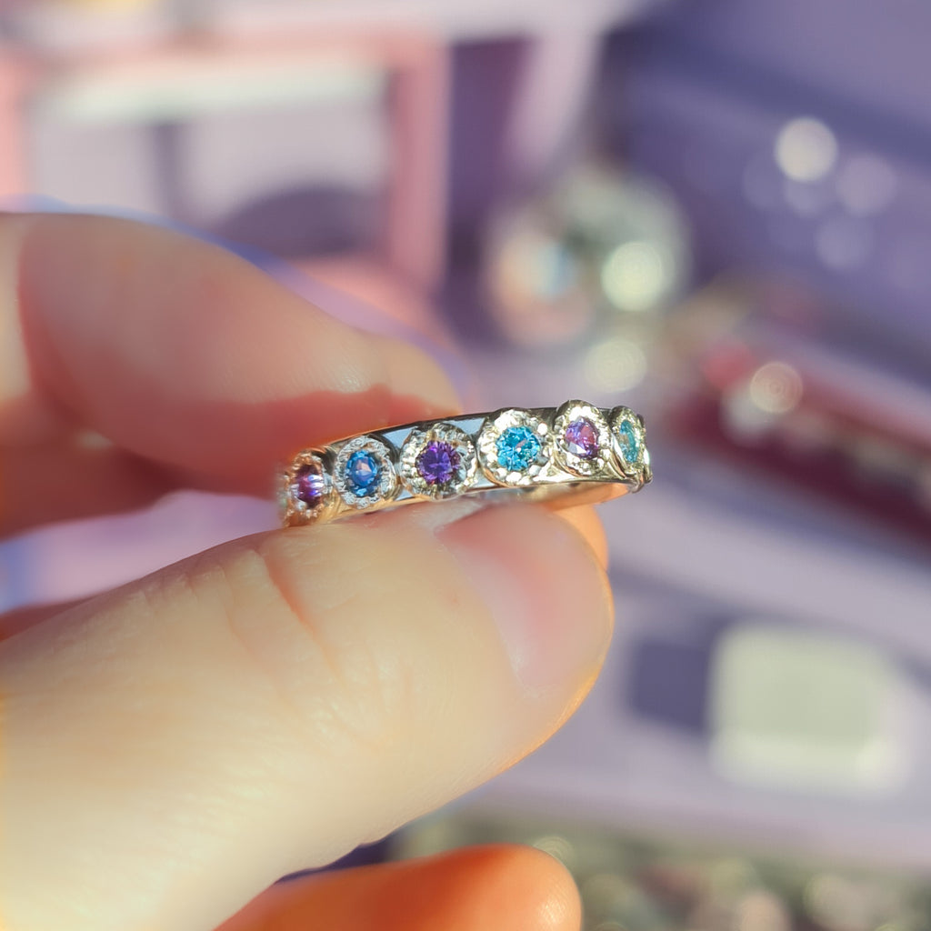 Confetti Eternity Ring | Sterling Silver Gemstone Ring