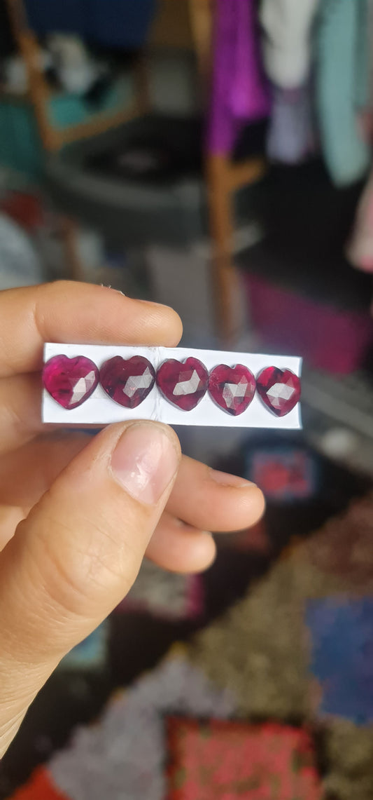 Garnet Heart Stacking Ring